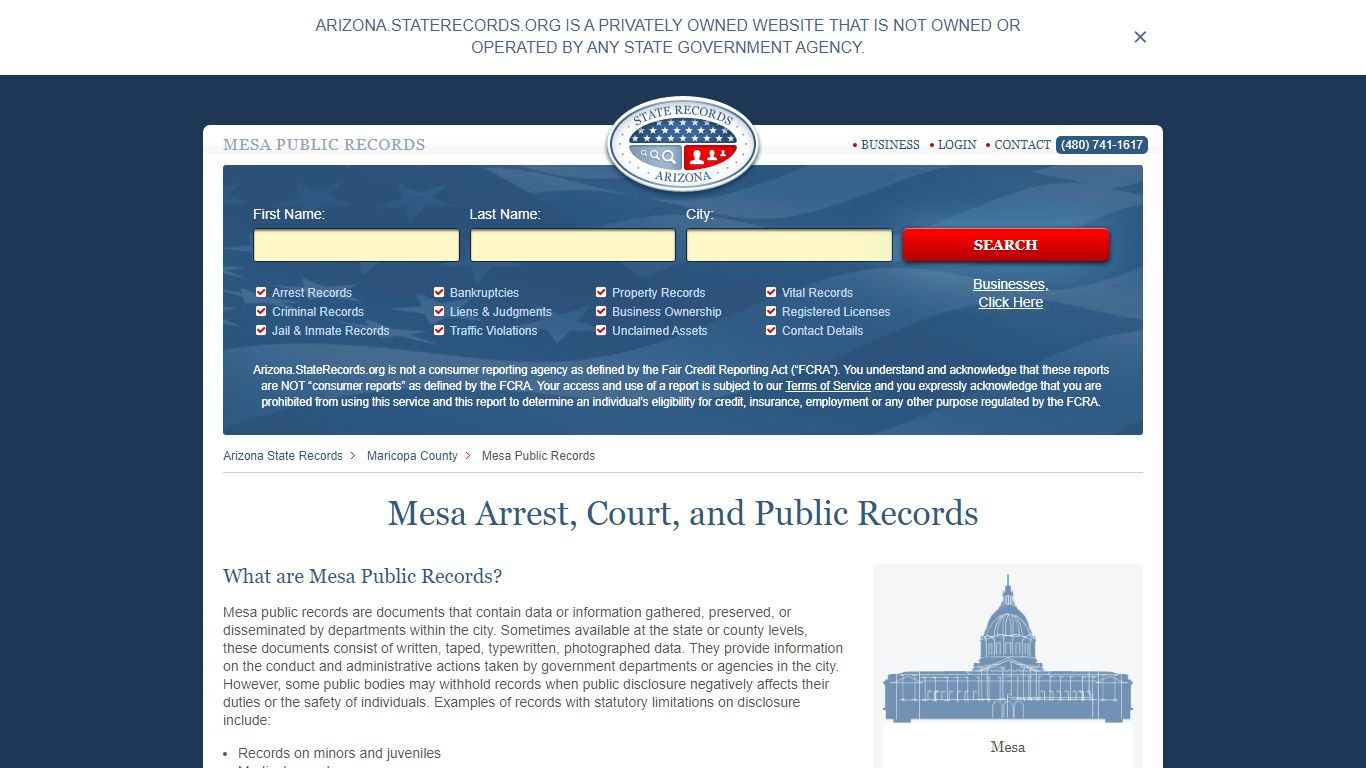 Mesa Arrest and Public Records | Arizona.StateRecords.org