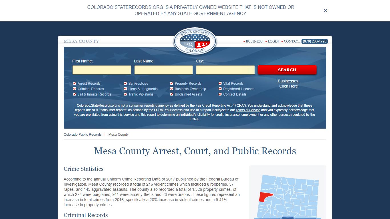 Mesa County Arrest, Court, and Public Records
